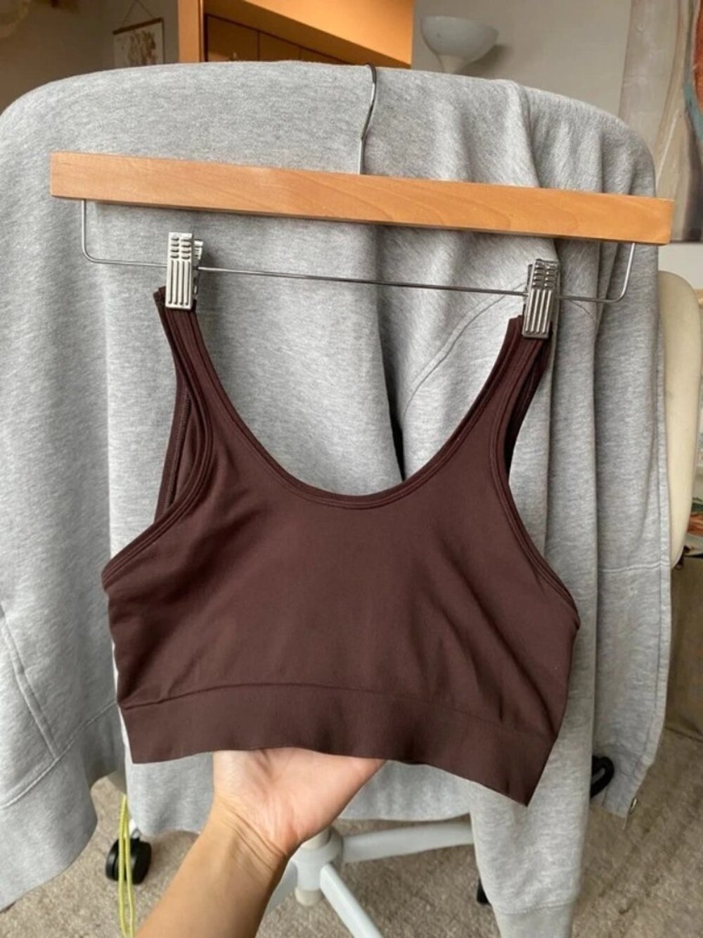 Nordstrom rich brown padded sports bra in Size M